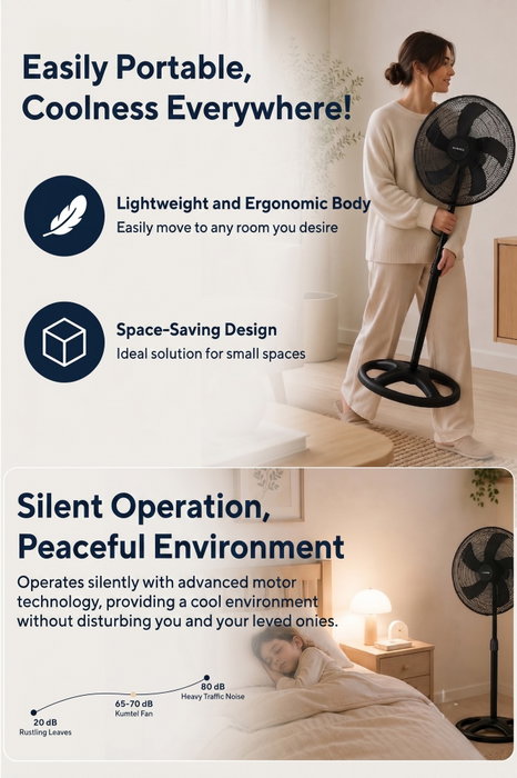 Kumtel KTF-345 Ventilador Negro
